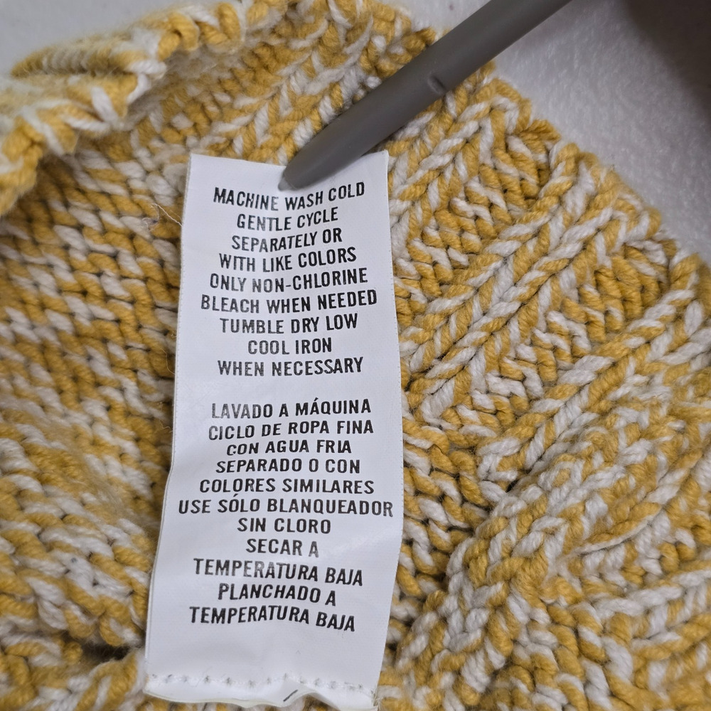 The Childrens Place Kids Yellow Navy Striped Quarter Zip Chunky Knit Sweater 3T - Picture 5 of 5